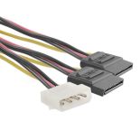 Qoltec Kabel adapter POWER MOLEX/2xSATA 20cm