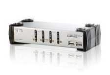 Aten CS1734A 4-Port USB KVMP Switch, 4x USB KVM Cables, 2-port USB Hub, Audio
