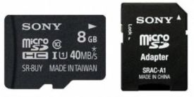 Sony Karta Micro 8GB SD z adaptorem , Class 10 , R70