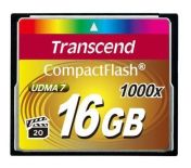 Transcend karta pamięci 16GB Compact Flash 1000x (Odczyt 160MB/s ,zapis 70MB/s)