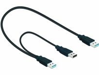 DeLOCK kabel USB 3.0-AM -> USB 3.0 AM+ USB 2.0-AM (power), black