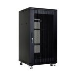 Linkbasic Szafa stojąca rack 19' 22U 600x600mm czarna (drzwi perforowane, 2x wentylator, 2x półka, 1x listwa)