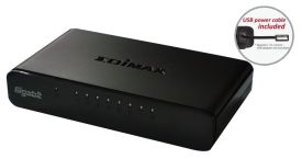 Edimax 8x 10/100/1000Mbps Switch, opt. power supply via USB cable (incl.)