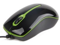 Gembird mysz optyczna USB, 1000 DPI, czarno-zielona