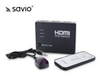 Elmak SAVIO CL-28 Switch HDMI 3 porty + pilot, Full HD, funkcja wzmacniacza, blister