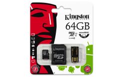 Kingston Karta pamięci Micro SDXC 64GB Class 10 + czytnik USB2.0 + SD Adapter