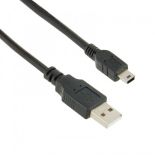 4World Kabel USB 2.0 AM / BM mini, 1,8m, czarny, transmisja i ładowanie