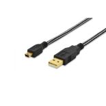 ednet Kabel USB2.0 Canon Typ USB A/miniUSB B(5pinów), M/M czarny 1m blister