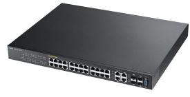 ZyXEL Zyxel GS2210-24HP 24-port GbE L2 PoE Switch, 4x GbE combo (RJ45/SFP) ports