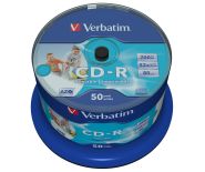 Verbatim CD-R [ cake box 50 , 700MB , 52x , do nadruku Wide , DataLife+ AZO ]