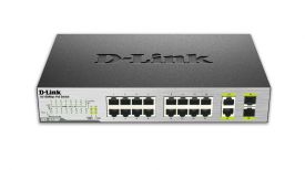 D-Link 16-Ports 10/100 PoE Switch (total 246.4 Watt), 2 X 1000Base-T/SFP