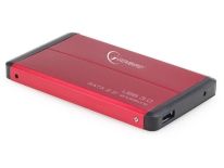 Gembird obudowa USB 3.0 na dysk HDD/SSD 2.5'' SATA, aluminiowa, czerwona