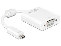 DeLOCK Adapter HDMI Micro-D męski > VGA żeński z funkcją audio, biały