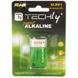 Techly Bateria alkaliczna 9V 6LR61 PP3 1 sztuka