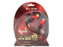 BLOW Przył.HDMI-HDMI PREMIUM proste 5.0m RED