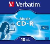 Verbatim CD-R Audio [ jewel case 10 , 80min , 4x , Live it! ]