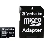 Verbatim 16GB Micro SD (HC) CLASS 10 WITH ADAPTOR