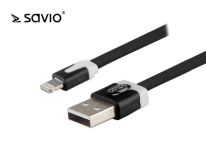 Savio CL-73 Kabel USB - Lightning 8pin, iOS8, iPhone 5/6, Czarny, 1,0m