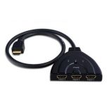 Techly Przełącznik HDMI 3/1, 3 wejścia, 1 wyjście, czarny, Full HD 3D