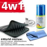 4World Zestaw Etui Tablet 9.7'' Czarne + Kabel 1m Biały + Czyścik