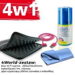 4World Zestaw Etui Tablet 9.7'' Czarne + Kabel 1m Różowy + Czyścik