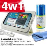 4World Zestaw Etui Galaxy Tab 2 Białe + Kabel 1m Biały + Czyścik