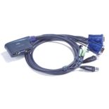 Aten CS62U 2-Port USB KVM Switch (Speaker Support, 1.8m cables)