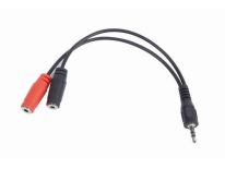 Gembird Adapter Stereo Mini Jack (M) 4-pin -> 2x Mini Jack (F), 20cm, black