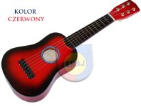 DREWNIANA GITARA 54CM CZERWONA PIÓRKO E0329/1 EMAJ