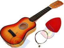 DREWNIANA GITARA 54 CM  6 STRUN +PIÓRKO E0329 EMAJ