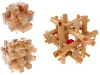 Drewniana układanka logiczna KOSTKA mix kształtów 7 cm