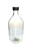 Butelka szklana KWADRAT z chromowaną zakrętką 26x8,5x8,5 cm