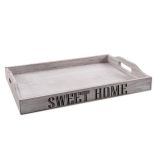 TACA DREWNIANA Z UCHWYTAMI 38 x 26cm SWEET HOME ORION