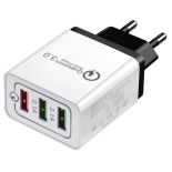 UNIWERSALNY ADAPTER ŁADOWARKA SIECIOWA 3XUSB TURBO QC 3.0