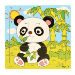 Puzzle drewniane 9 elementów PANDA DLA DZIECI układanka EDUKACYJNE