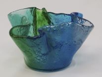 Misa szklana niebiesko zielona 22x13cm [AZ02272]