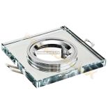 Oprawa halogenowa sufitowa LAMBDA-SR-K szklana kryształ prosta srebrna 90mm x 10mm hurtownia led Premium Lux