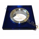 Oprawa halogenowa sufitowa LAMBDA-N-K szklana kryształ prosta niebieska 90mm x 10mm hurtownia led Premium Lux
