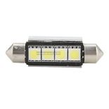 Żarówka samochodowa C5W 4 led smd 5050 2,2W 41mm  SV8.5 CANBUS biała zimna  hurtownia led Premium Lux