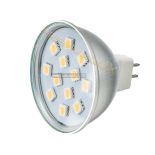 Żarówka MR16 12 led 5050 12V DC 2W ciepła biała hurtownia led Premium Lux